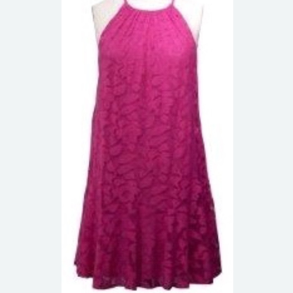 Maggy London Fuchsia Lace Halter Dress size 16